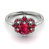 Unique Bloom Halo Ruby Ring - Amanda No. 57