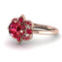 Unique Bloom Halo Ruby Ring - Amanda No. 56