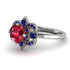 Unique Bloom Halo Ruby Ring - Amanda No. 72