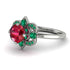 Unique Bloom Halo Ruby Ring - Amanda No. 27