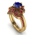 Unique Bloom Halo Sapphire Bridal Set - Amanda No. 58