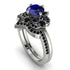 Unique Bloom Halo Sapphire Bridal Set - Amanda No. 45 image 1
