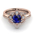 Unique Bloom Halo Sapphire Bridal Set - Amanda No. 14 image 2