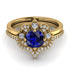 Unique Bloom Halo Sapphire Bridal Set - Amanda No. 13