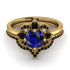 Unique Bloom Halo Sapphire Bridal Set - Amanda No. 43 image 2