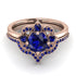 Unique Bloom Halo Sapphire Bridal Set - Amanda No. 74 image 2