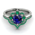 Unique Bloom Halo Sapphire Bridal Set - Amanda No. 30 image 2