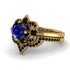 Unique Bloom Halo Sapphire Bridal Set - Amanda No. 43 image 3