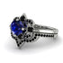 Unique Bloom Halo Sapphire Bridal Set - Amanda No. 45 image 3