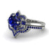 Unique Bloom Halo Sapphire Bridal Set - Amanda No. 75