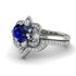 Unique Bloom Halo Sapphire Bridal Set - Amanda No. 15 image 3