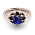Unique Bloom Halo Sapphire Ring - Amanda No. 44