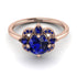 Unique Bloom Halo Sapphire Ring - Amanda No. 74