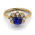 Unique Bloom Halo Sapphire Ring - Amanda No. 13