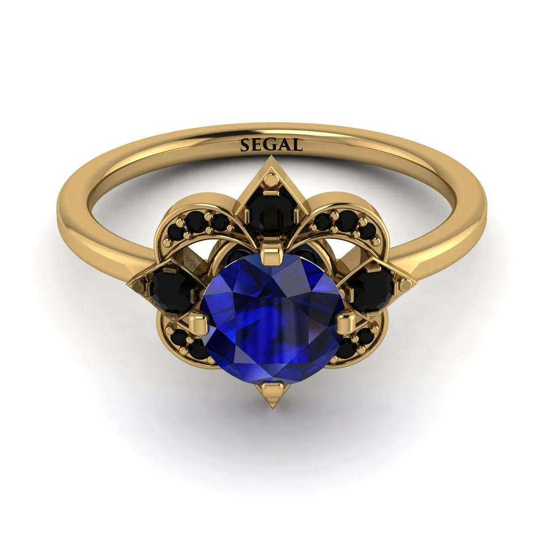 Unique Bloom Halo Sapphire Ring - Amanda No. 43