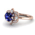 Unique Bloom Halo Sapphire Ring - Amanda No. 14