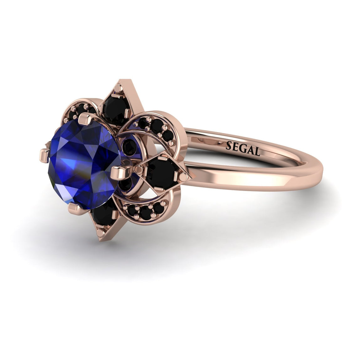 Unique Bloom Halo Sapphire Ring - Amanda No. 44