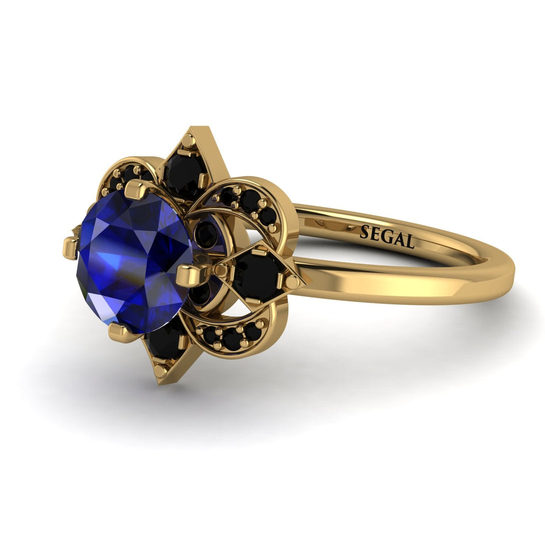 Unique Bloom Halo Sapphire Ring - Amanda No. 43