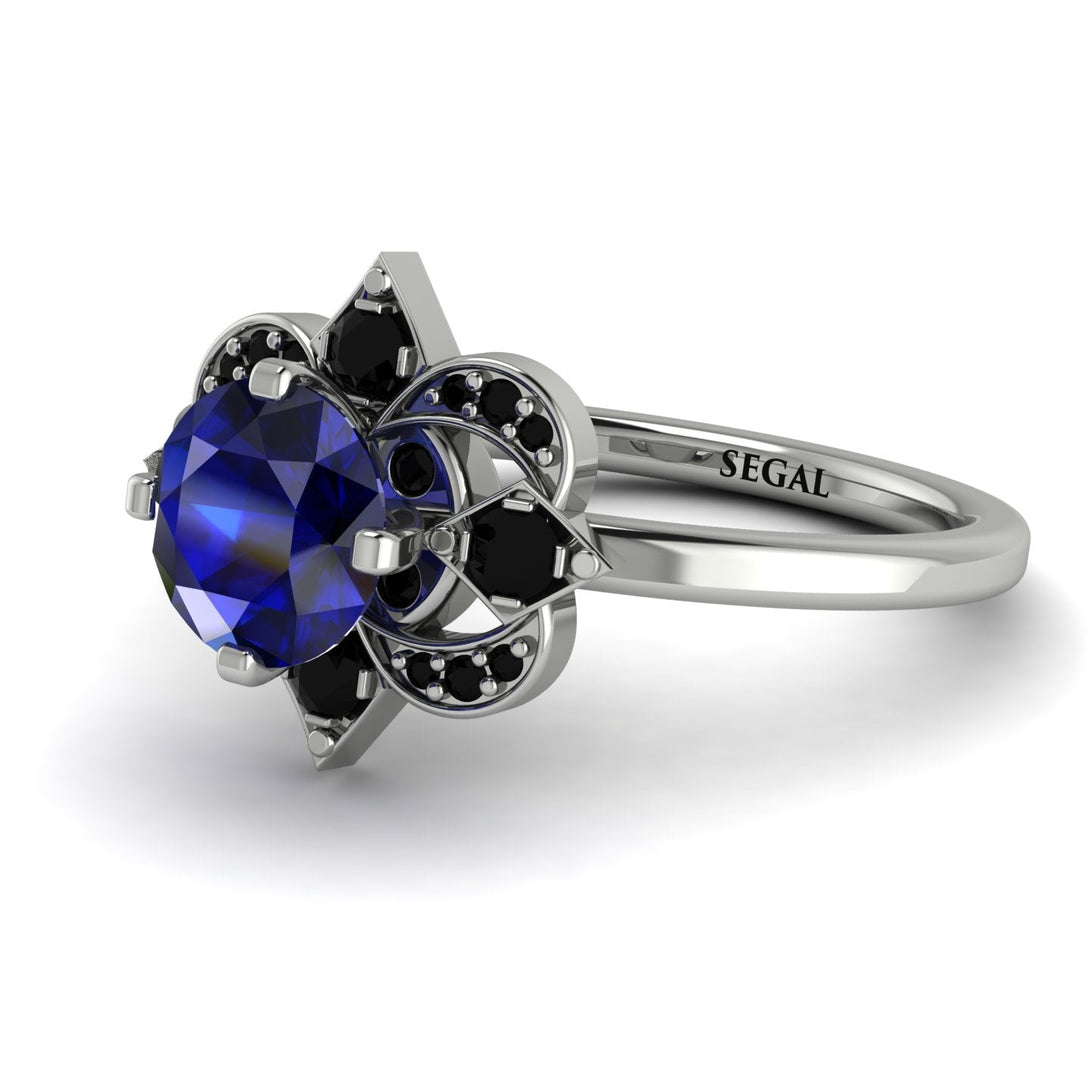 Unique Bloom Halo Sapphire Ring - Amanda No. 45