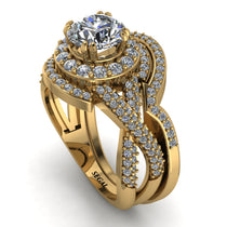 Unique Diamond Halo Bridal Set - Jessica No. 1 image 1