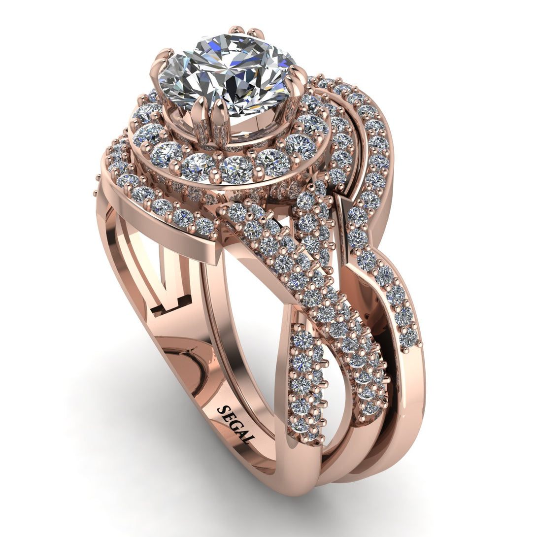 Unique Diamond Halo Bridal Set - Jessica No. 2