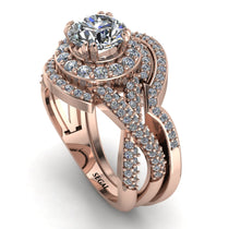 Unique Diamond Halo Bridal Set - Jessica No. 2 image 1