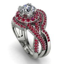 Unique Diamond Halo Bridal Set - Jessica No. 48 image 1