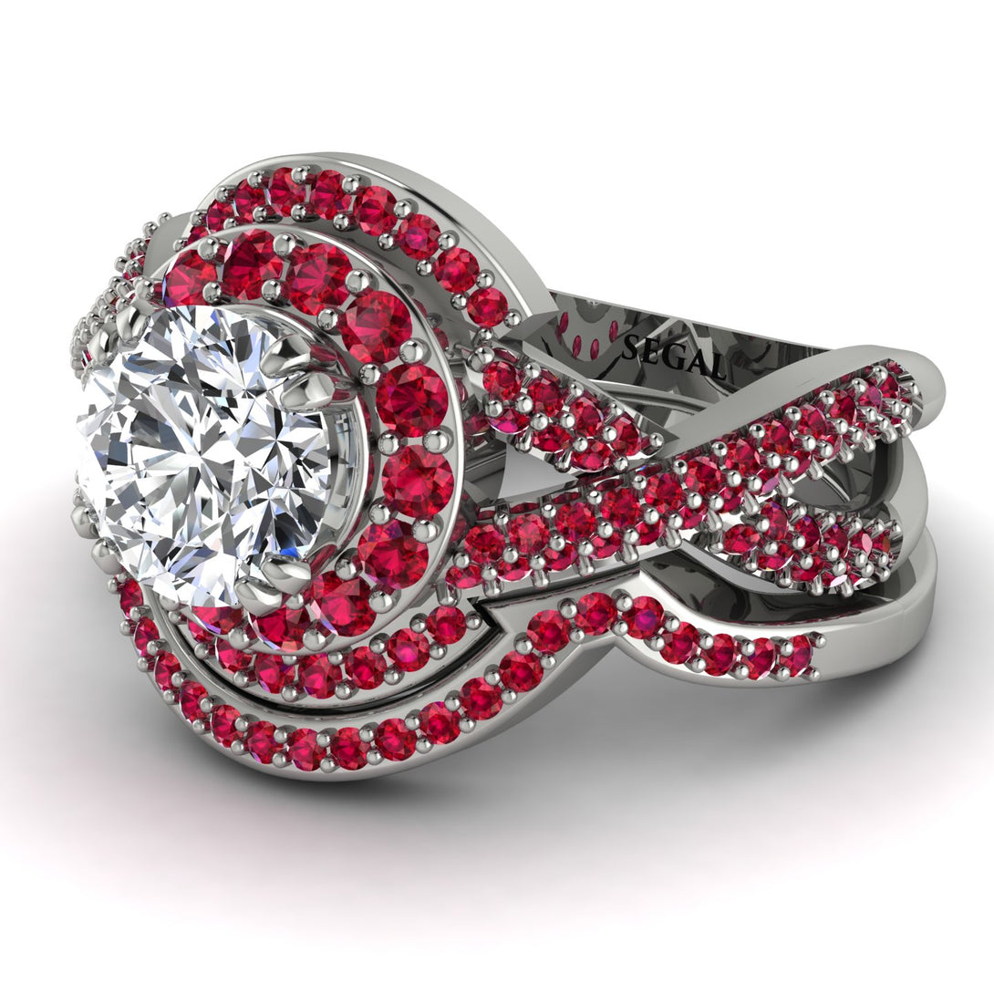 Unique Diamond Halo Bridal Set - Jessica No. 48