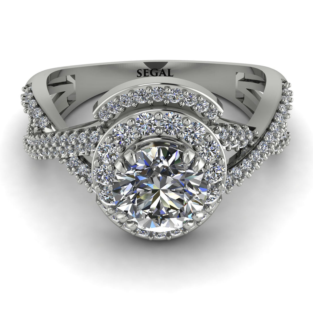 Unique Diamond Halo Engagement Ring - Jessica No. 3