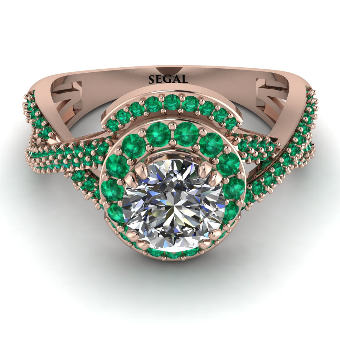 Unique Diamond Halo Engagement Ring - Jessica No. 17
