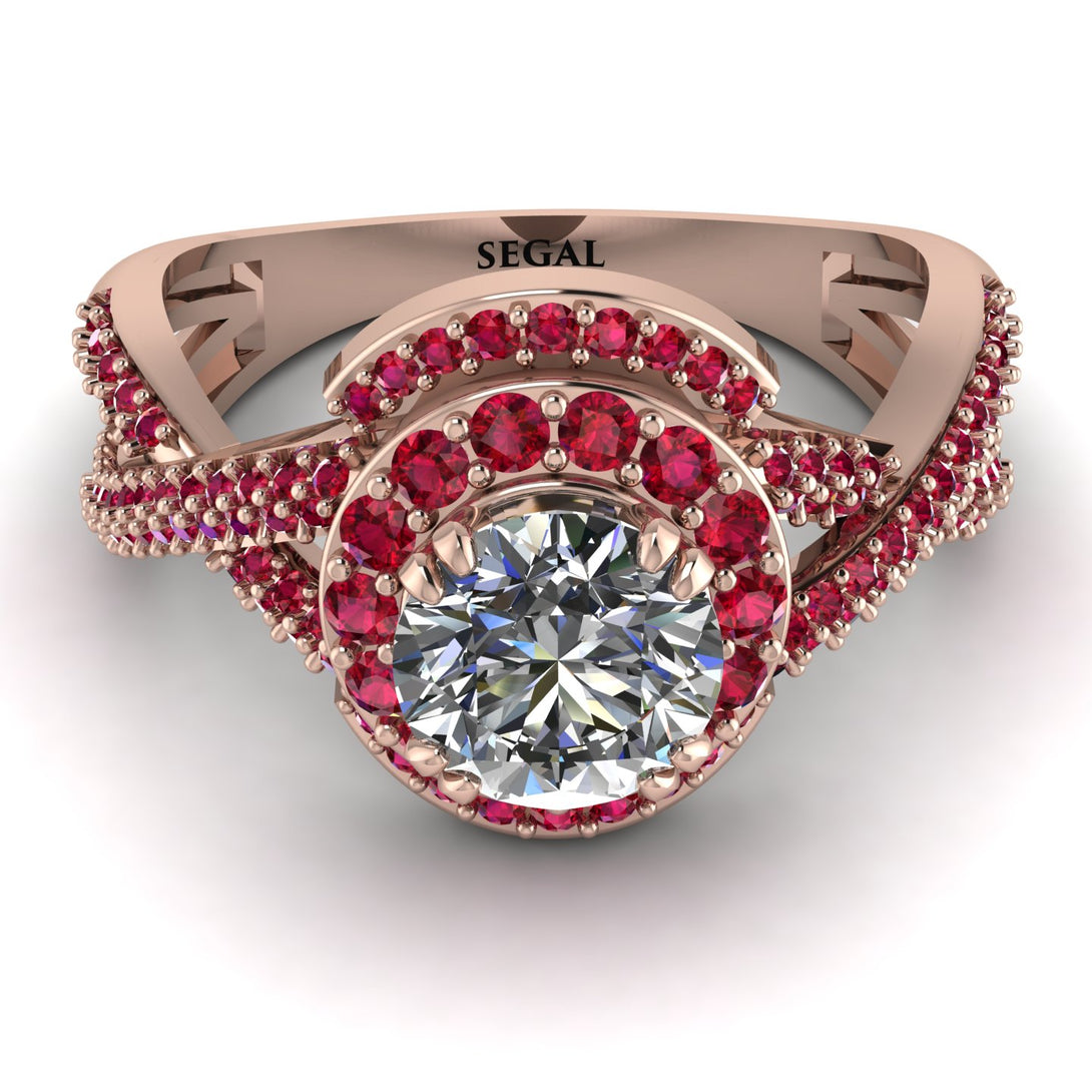 Unique Diamond Halo Engagement Ring - Jessica No. 47