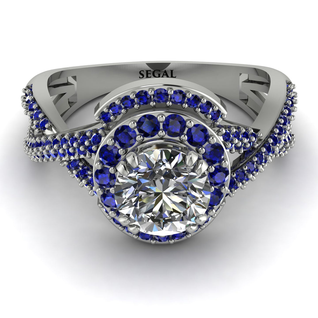 Unique Diamond Halo Engagement Ring - Jessica No. 63