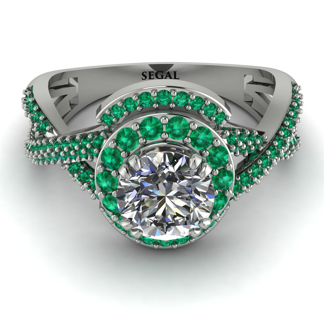 Unique Diamond Halo Engagement Ring - Jessica No. 18