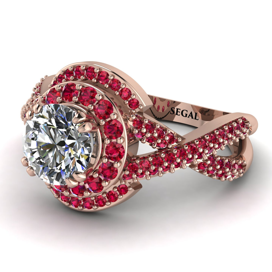 Unique Diamond Halo Engagement Ring - Jessica No. 47