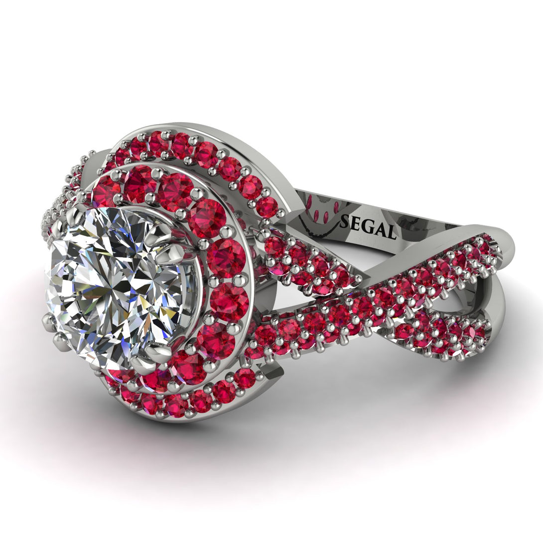 Unique Diamond Halo Engagement Ring - Jessica No. 48