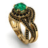 Unique Emerald Halo Bridal Set - Jessica No. 34 image 1