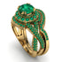 Unique Emerald Halo Bridal Set - Jessica No. 19 image 1