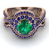 Unique Emerald Halo Bridal Set - Jessica No. 65 image 2