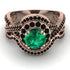Unique Emerald Halo Bridal Set - Jessica No. 35 image 2