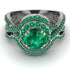 Unique Emerald Halo Bridal Set - Jessica No. 21 image 2