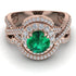 Unique Emerald Halo Bridal Set - Jessica No. 5 image 2