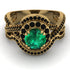 Unique Emerald Halo Bridal Set - Jessica No. 34 image 2