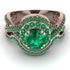 Unique Emerald Halo Bridal Set - Jessica No. 20
