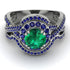 Unique Emerald Halo Bridal Set - Jessica No. 66 image 2