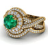 Unique Emerald Halo Bridal Set - Jessica No. 4 image 3