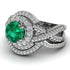 Unique Emerald Halo Bridal Set - Jessica No. 6 image 3