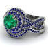 Unique Emerald Halo Bridal Set - Jessica No. 66 image 3