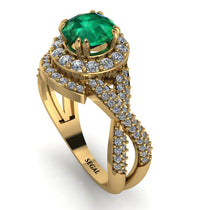 Unique Emerald Halo Engagement Ring - Jessica No. 4 image 1