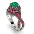 Unique Emerald Halo Engagement Ring - Jessica No. 51 image 1