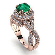 Unique Emerald Halo Engagement Ring - Jessica No. 5 image 1